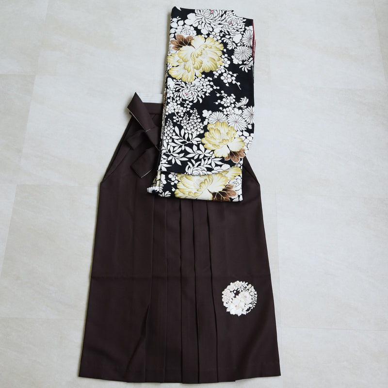 【レンタル】 袴 17点セット NATURAL BEAUTY 袴91-99cm（身長153-170cm） 二尺袖着物 フルセット レディース 大学生 卒業式 日本製 （1020675601）
