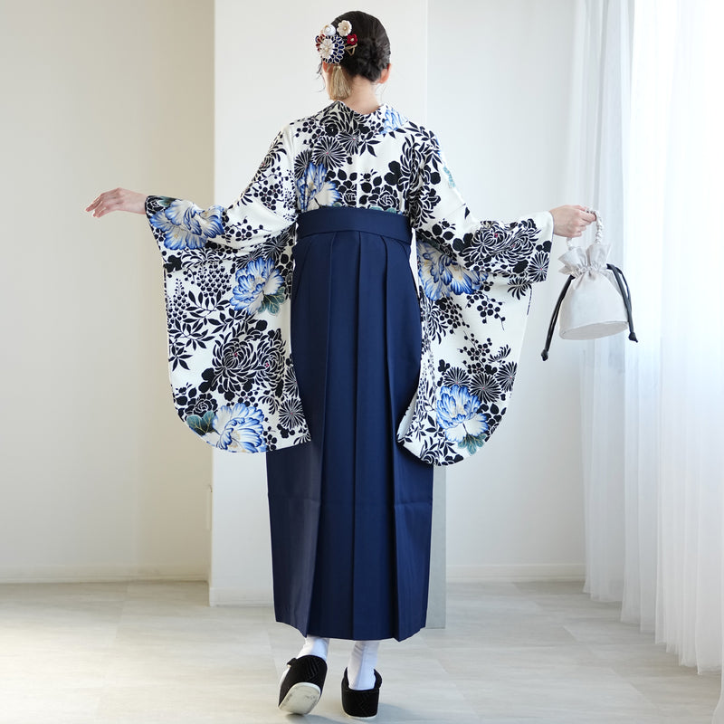 【レンタル】 袴 17点セット NATURAL BEAUTY 袴91-99cm（身長153-170cm） 二尺袖着物 フルセット レディース 大学生 卒業式 日本製 （1020675701）