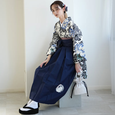 【レンタル】 袴 17点セット NATURAL BEAUTY 袴91-99cm（身長153-170cm） 二尺袖着物 フルセット レディース 大学生 卒業式 日本製 （1020675701）