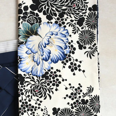 【レンタル】 袴 17点セット NATURAL BEAUTY 袴91-99cm（身長153-170cm） 二尺袖着物 フルセット レディース 大学生 卒業式 日本製 （1020675701）