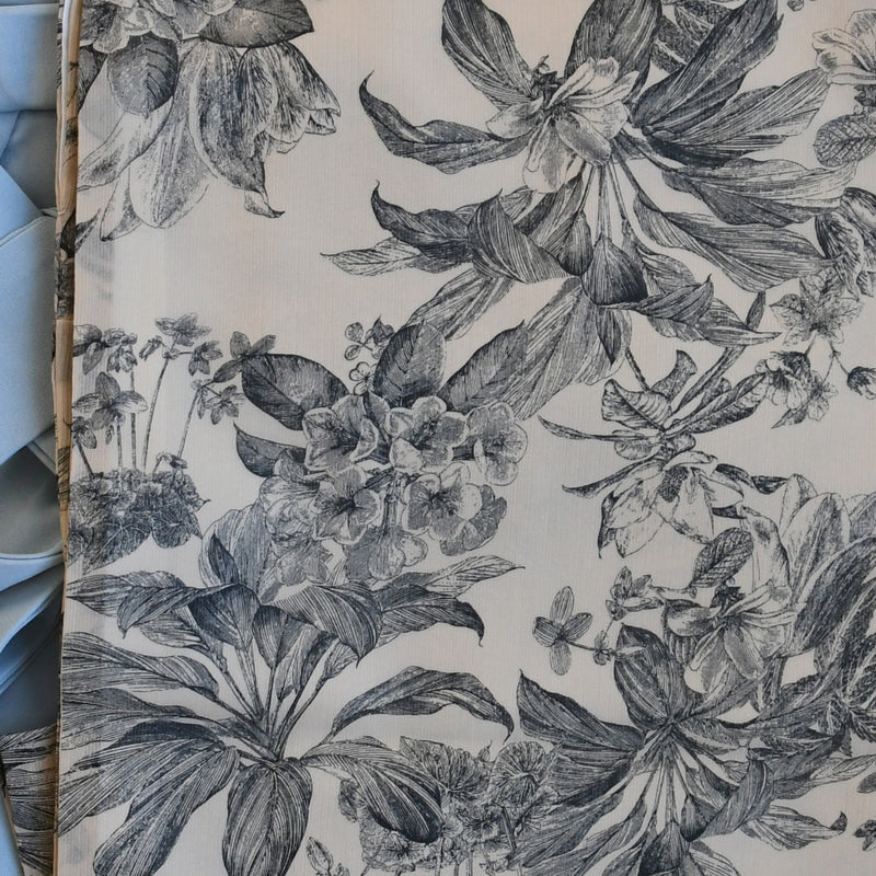 【レンタル】2尺袖 袴 17点セット 91-99cm 国産生地 レトロモダン系 花 ベージュ系（1020684201）