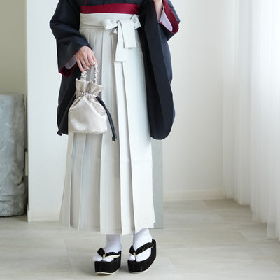 【レンタル】2尺袖 袴 17点セット 91cm 国産生地 レトロモダン系 ドット 黒系（1020684711）