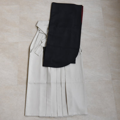 【レンタル】2尺袖 袴 17点セット 91cm 国産生地 レトロモダン系 ドット 黒系（1020684711）