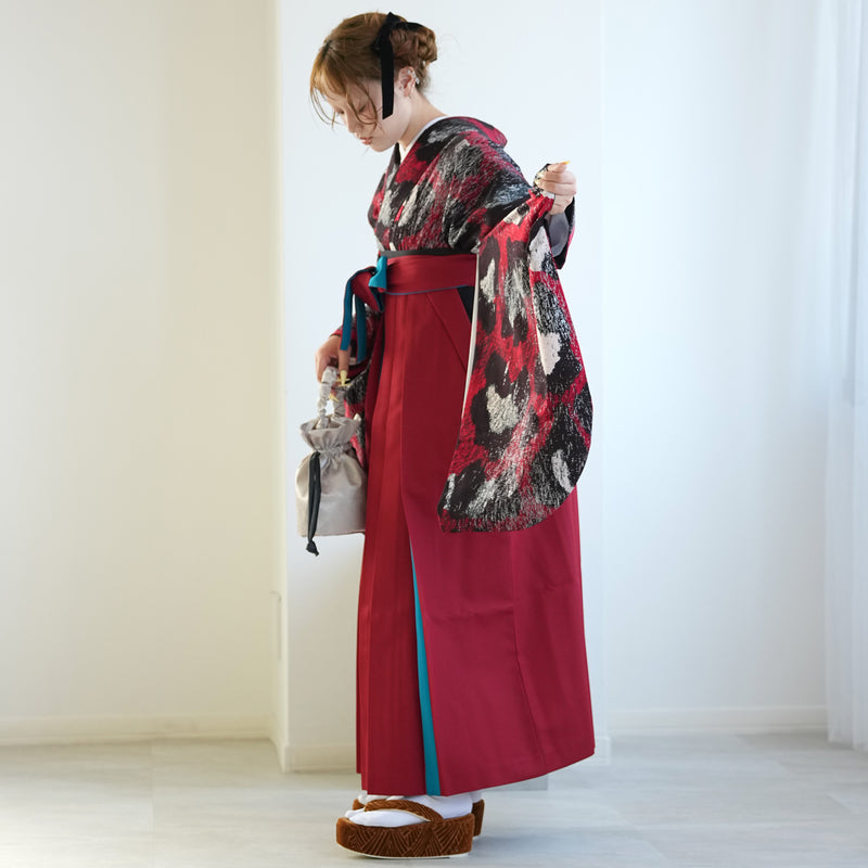 【レンタル】 袴 17点セット モダンアンテナ 袴91-99cm（身長153-170cm） 二尺袖着物 フルセット レディース 大学生 卒業式 日本製 （1020696901）