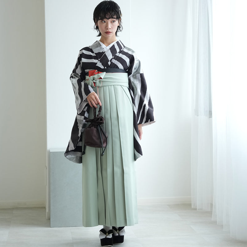 【レンタル】 袴 17点セット モダンアンテナ 袴91-99cm（身長153-170cm） 二尺袖着物 フルセット レディース 大学生 卒業式 日本製 （1020697001）