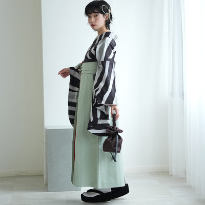 【レンタル】 袴 17点セット モダンアンテナ 袴91-99cm（身長153-170cm） 二尺袖着物 フルセット レディース 大学生 卒業式 日本製 （1020697001）