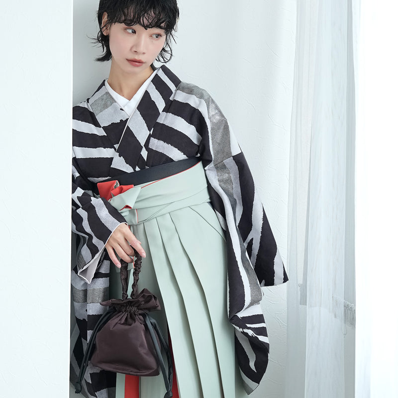 【レンタル】 袴 17点セット モダンアンテナ 袴91-99cm（身長153-170cm） 二尺袖着物 フルセット レディース 大学生 卒業式 日本製 （1020697001）