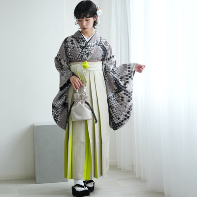【レンタル】 袴 17点セット モダンアンテナ 袴91-99cm（身長153-170cm） 二尺袖着物 フルセット レディース 大学生 卒業式 日本製 （1020697101）