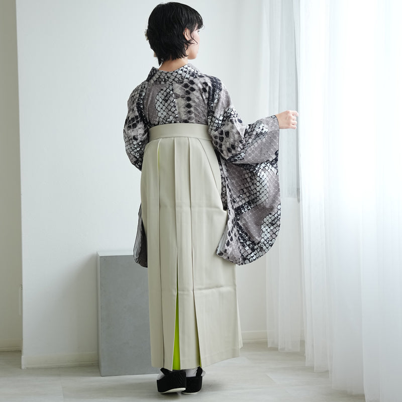 【レンタル】 袴 17点セット モダンアンテナ 袴91-99cm（身長153-170cm） 二尺袖着物 フルセット レディース 大学生 卒業式 日本製 （1020697101）