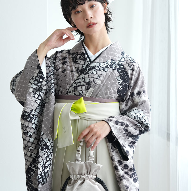 【レンタル】 袴 17点セット モダンアンテナ 袴91-99cm（身長153-170cm） 二尺袖着物 フルセット レディース 大学生 卒業式 日本製 （1020697101）