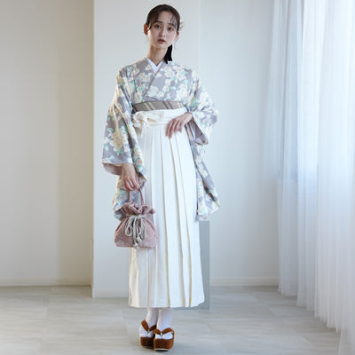 【レンタル】 袴 17点セット かぷり 袴91cm（身長153-158cm） 二尺袖着物 フルセット レディース 大学生 卒業式（1020698611）