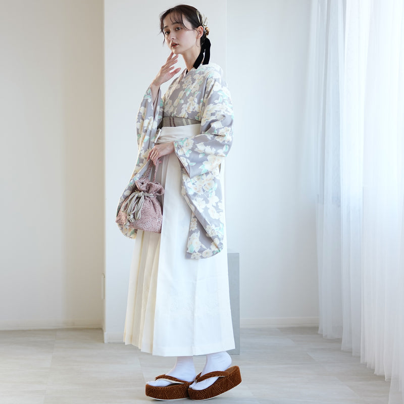 【レンタル】 袴 17点セット かぷり 袴91cm（身長153-158cm） 二尺袖着物 フルセット レディース 大学生 卒業式（1020698611）