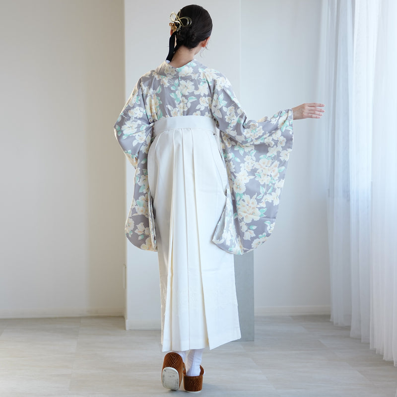 【レンタル】 袴 17点セット かぷり 袴91cm（身長153-158cm） 二尺袖着物 フルセット レディース 大学生 卒業式（1020698611）