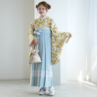 【レンタル】 袴 17点セット かぷり 袴91cm（身長153-158cm） 二尺袖着物 フルセット レディース 大学生 卒業式（1020699511）