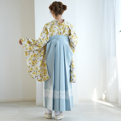 【レンタル】 袴 17点セット かぷり 袴91cm（身長153-158cm） 二尺袖着物 フルセット レディース 大学生 卒業式（1020699511）