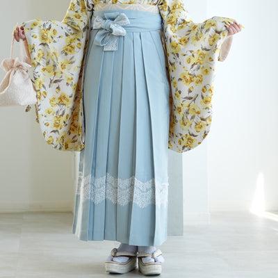 【レンタル】 袴 17点セット かぷり 袴91cm（身長153-158cm） 二尺袖着物 フルセット レディース 大学生 卒業式（1020699511）