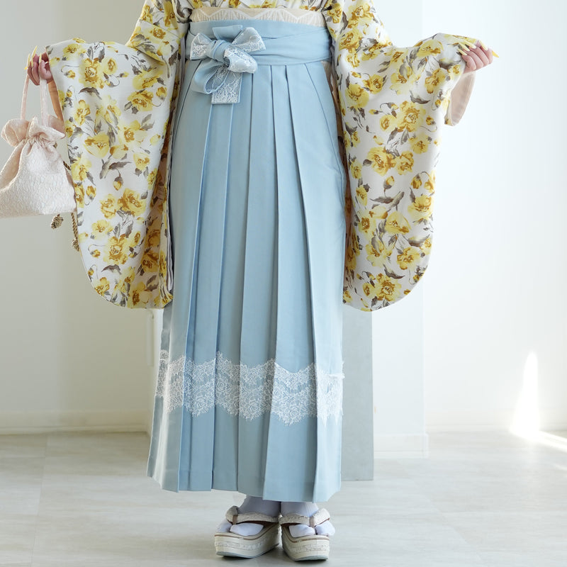 【レンタル】 袴 17点セット かぷり 袴91cm（身長153-158cm） 二尺袖着物 フルセット レディース 大学生 卒業式（1020699511）