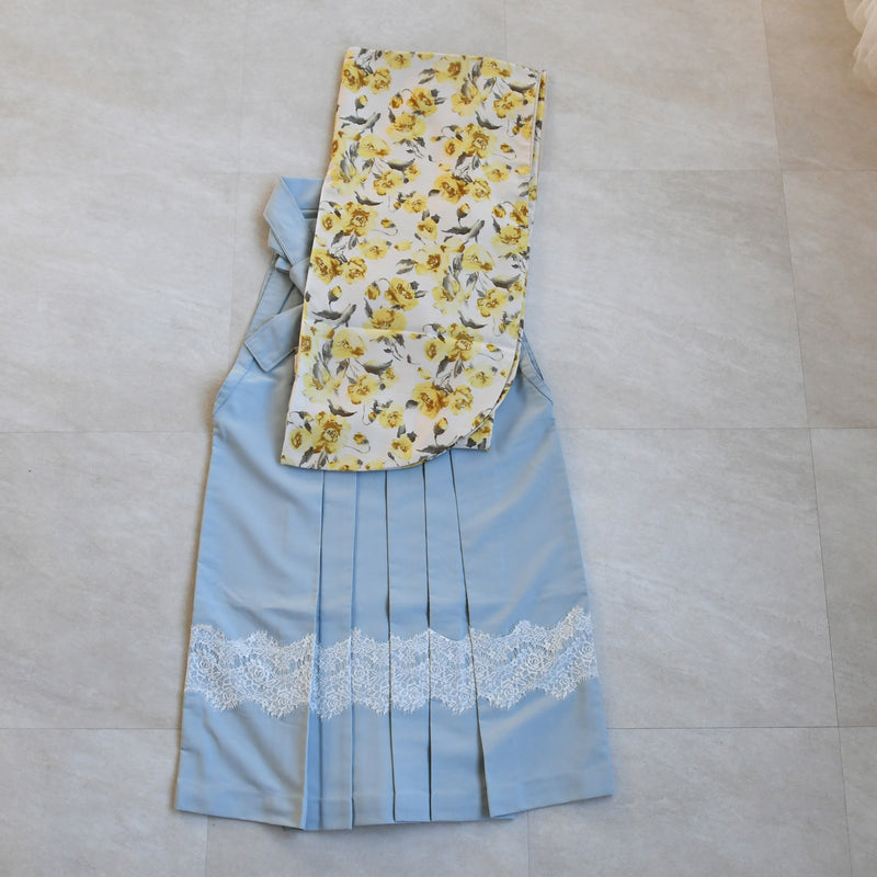 【レンタル】 袴 17点セット かぷり 袴91cm（身長153-158cm） 二尺袖着物 フルセット レディース 大学生 卒業式（1020699511）