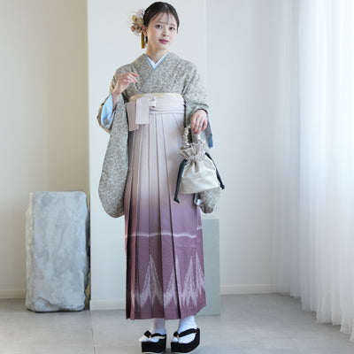 【レンタル】 袴 17点セット ニコアンティーク 袴91-99cm（身長153-170cm） 二尺袖着物 フルセット レディース 大学生 卒業式（1020704001）