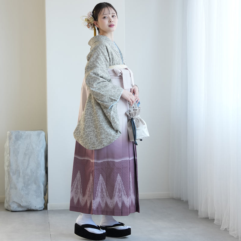 【レンタル】 袴 17点セット ニコアンティーク 袴91-99cm（身長153-170cm） 二尺袖着物 フルセット レディース 大学生 卒業式（1020704001）