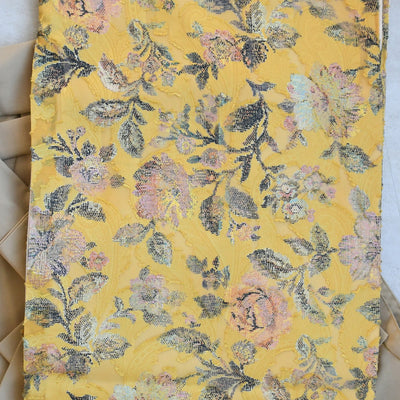 【レンタル】utatane 2尺袖 袴 17点セット 91-99cm レトロモダン系 花柄 からし系（1020706301）