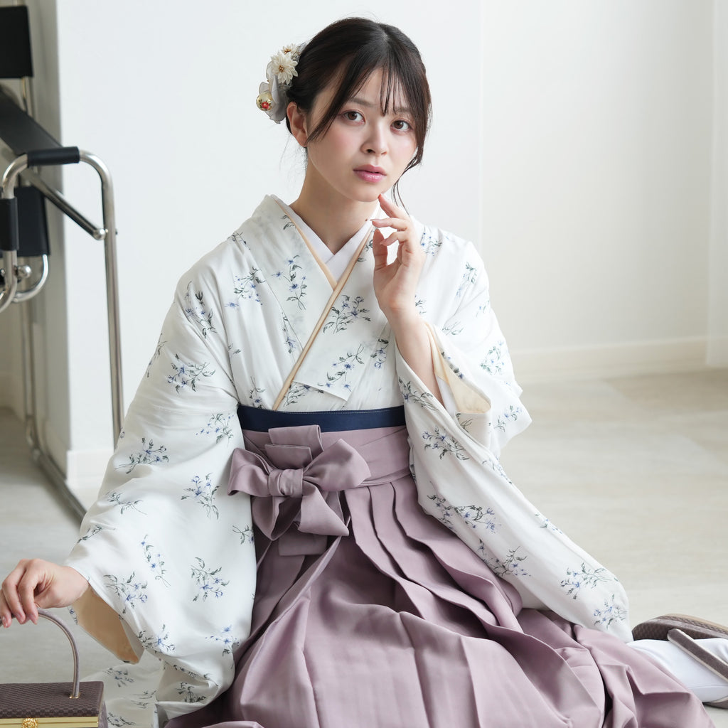 レンタル品】utatane 2尺袖 袴 17点セット 91-99cm レトロモダン系 花