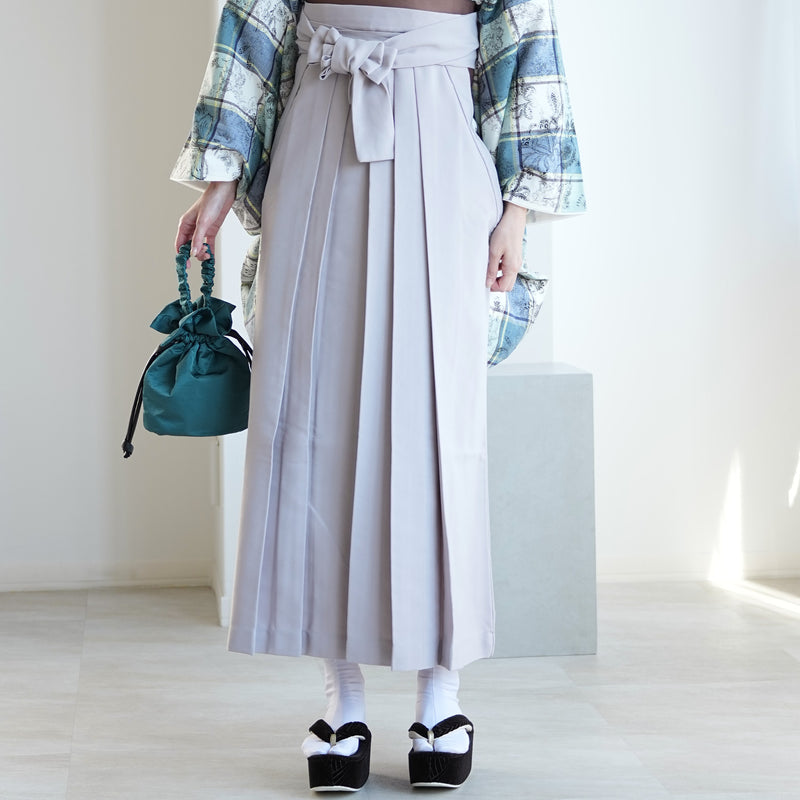 【レンタル】utatane 2尺袖 袴 17点セット 91-99cm レトロモダン系 チェック 青系（1020708001）