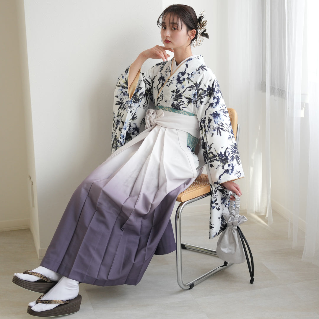 utatane 二尺袖着物　袴セット 140-150cm 紐下82 小学生 utatane｜utatane 2尺袖着物 袴 2点セット 袴セット 卒業式 学生