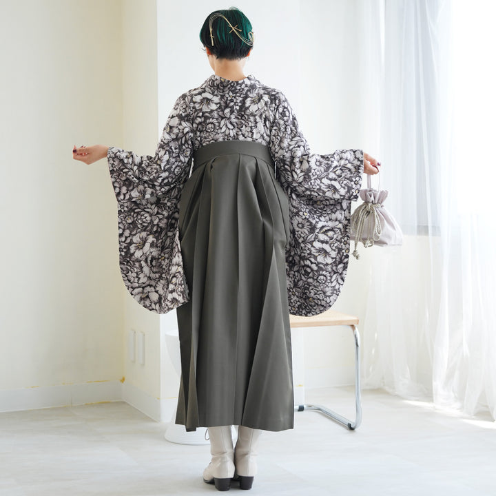 レンタル】袴 17点セット JAPAN STYLE×中村里砂 セピアのお花に