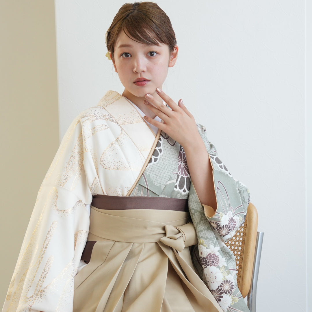 女の子用 ベビーキッズ袴2点セット 晴れ着 はいからさん モダン