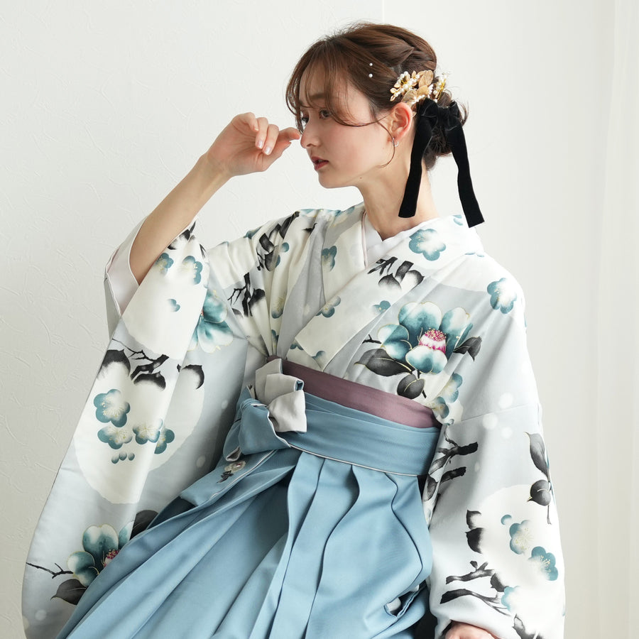 浴衣　ふりふ(そしてゆめ) 浴衣 レディース そしてゆめ 3点セット 大人ゆかた 黒 縞 菖蒲