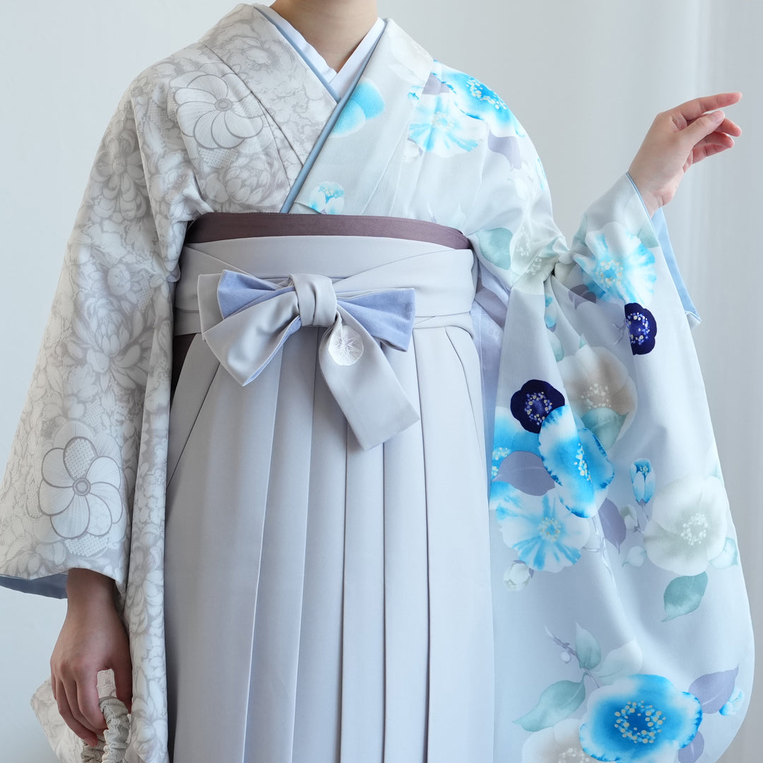 レンタル】 袴 17点セット JAPAN STYLE×中村里砂 二尺袖着物 椿/薄