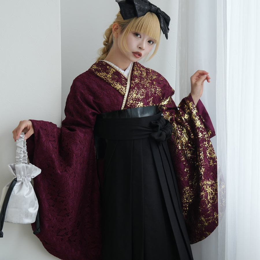 レンタル】 ［utataneオリジナル］かんたん袴 14点セット 二尺袖着物
