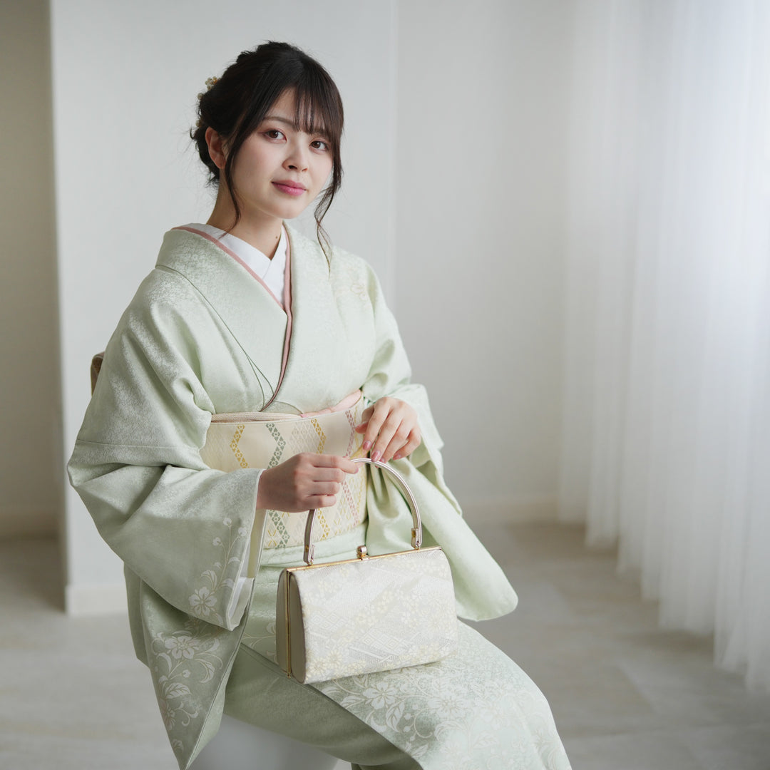 和装バッグ 金襴織物　オリエンタル柄　お茶会　結婚式　お宮参り　七五三　92-B 楽天市場】金襴名物裂 和装バッグ 手提げ マチあり 日本製 横長