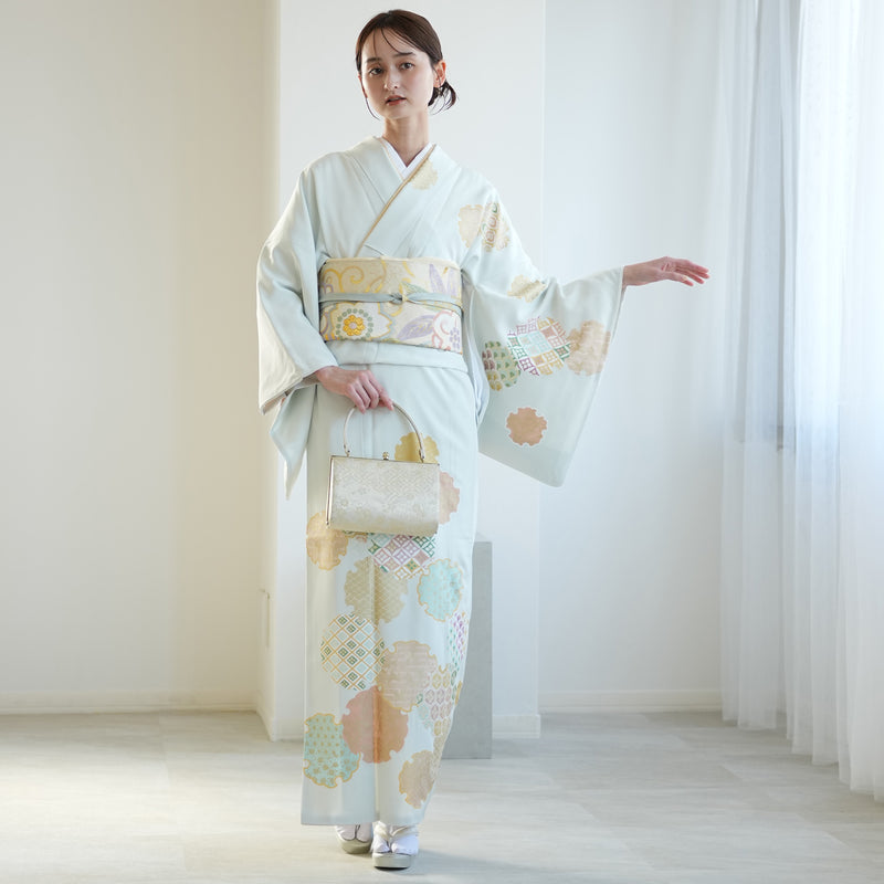 【レンタル】訪問着 着物セット きもの 正絹 フォーマル 結婚式 卒業式 お茶会 食事会 七五三 お宮参り 往復送料無料（1040600400）※2025年11月予約空き無し