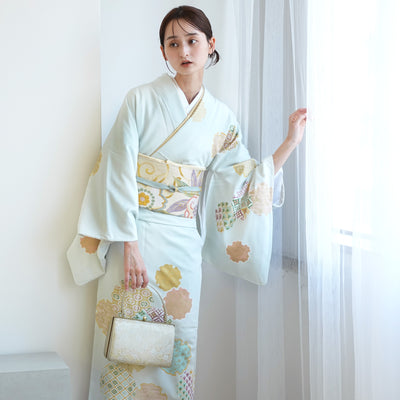 【レンタル】訪問着 着物セット きもの 正絹 フォーマル 結婚式 卒業式 お茶会 食事会 七五三 お宮参り 往復送料無料（1040600400）※2025年11月予約空き無し