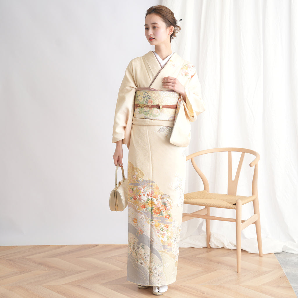 レンタル】訪問着 着物セット きもの 正絹 フォーマル 結婚式 卒業式