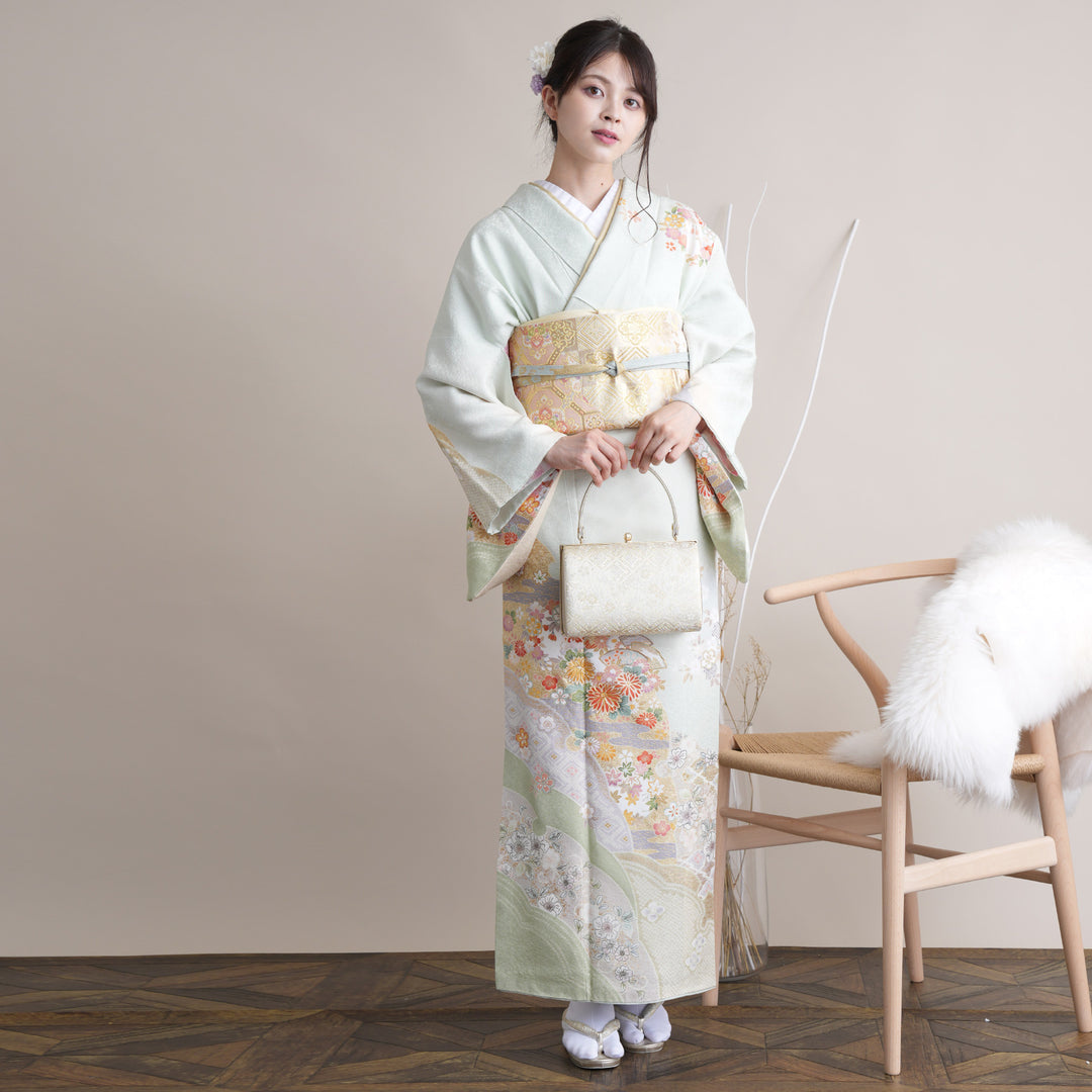 レンタル】訪問着 着物セット きもの 正絹 フォーマル 結婚式 卒業式 