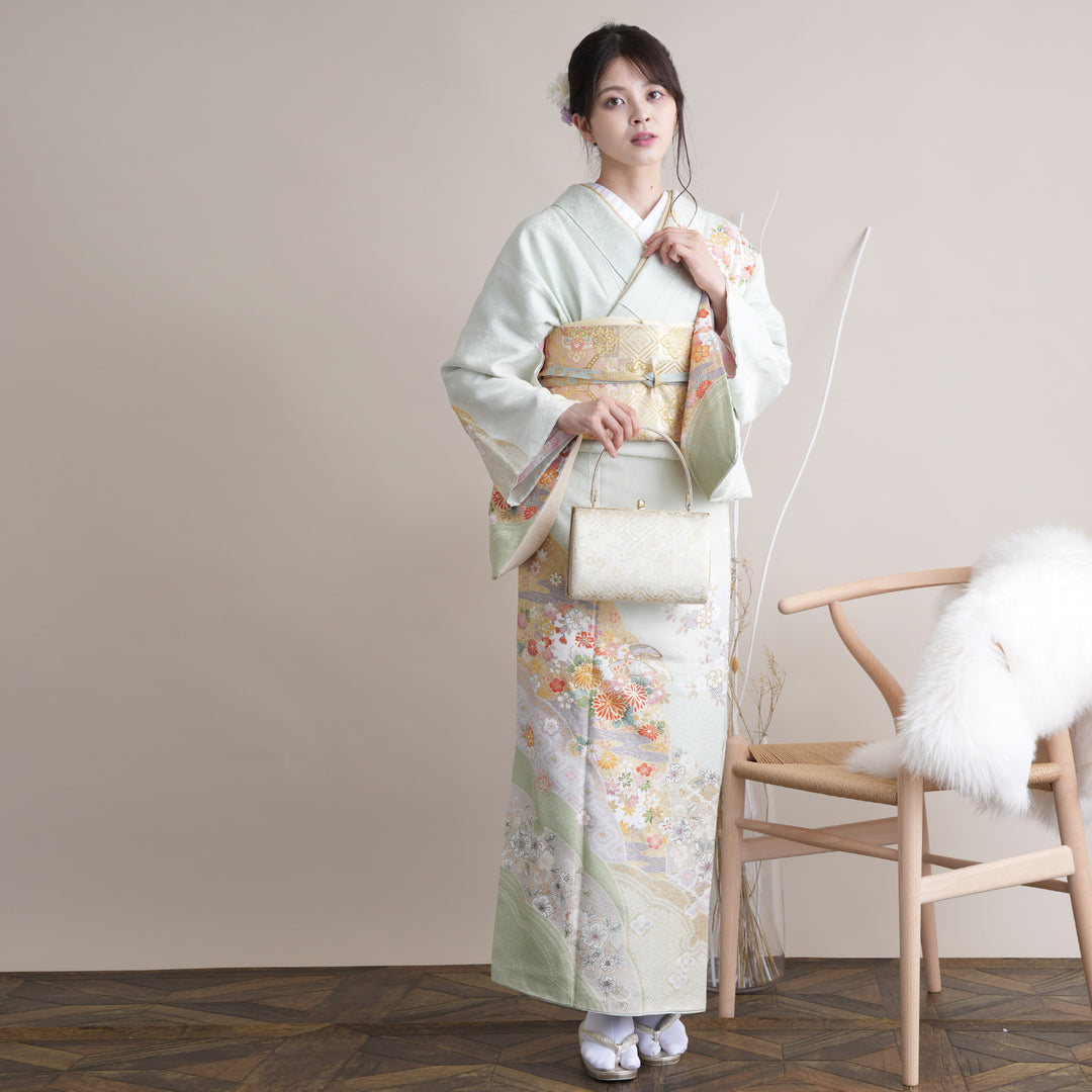 レンタル】訪問着 着物セット きもの 正絹 フォーマル 結婚式 卒業式