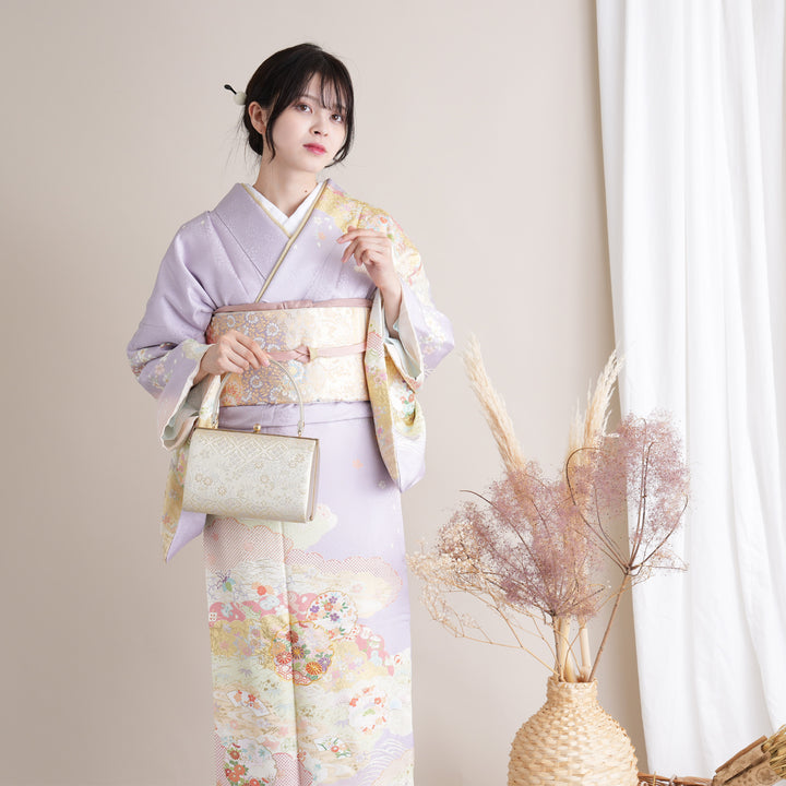 レンタル】訪問着 着物セット きもの 正絹 フォーマル 結婚式