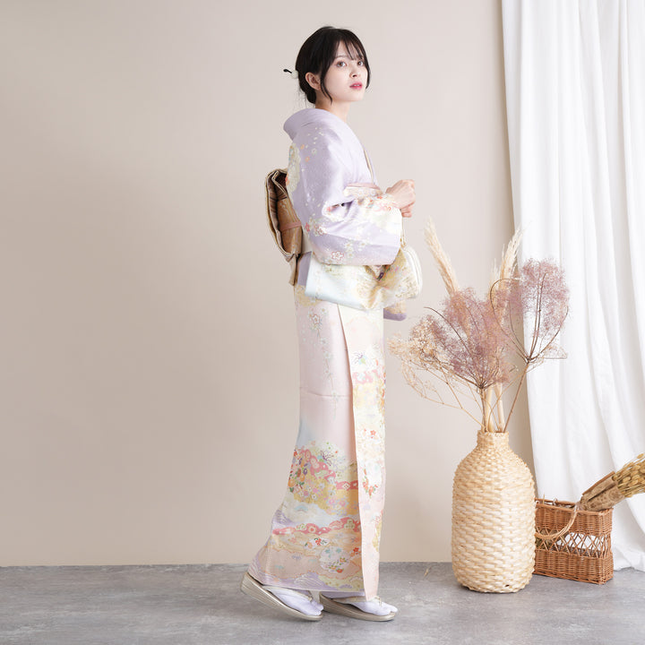 レンタル】訪問着 着物セット きもの 正絹 フォーマル 結婚式