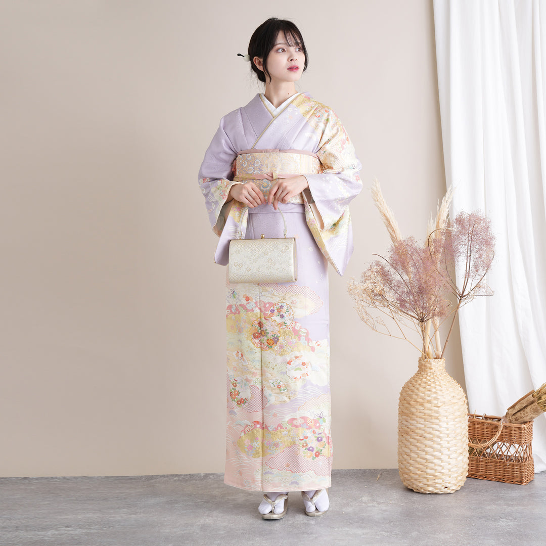 正絹【訪問着】【袋帯】【長襦袢】の3点セット 正絹【訪問着】【袋帯】【長襦袢】の3点セット 正絹【訪問着