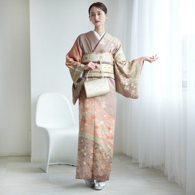 【レンタル】訪問着 着物セット きもの 正絹 フォーマル 結婚式 卒業式 お茶会 食事会 七五三 お宮参り 往復送料無料（1040604300）※2025年10～11月予約空き無し
