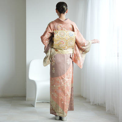 【レンタル】訪問着 着物セット きもの 正絹 フォーマル 結婚式 卒業式 お茶会 食事会 七五三 お宮参り 往復送料無料（1040604300）※2025年10～11月予約空き無し