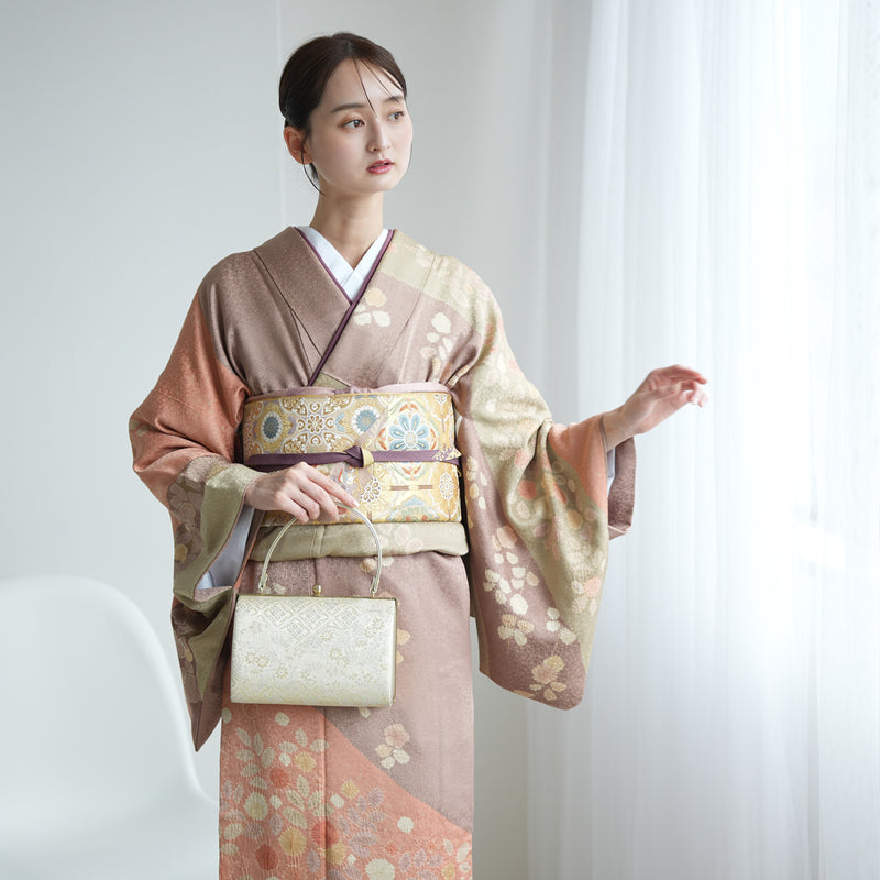 【レンタル】訪問着 着物セット きもの 正絹 フォーマル 結婚式 卒業式 お茶会 食事会 七五三 お宮参り 往復送料無料（1040604300）※2025年10～11月予約空き無し