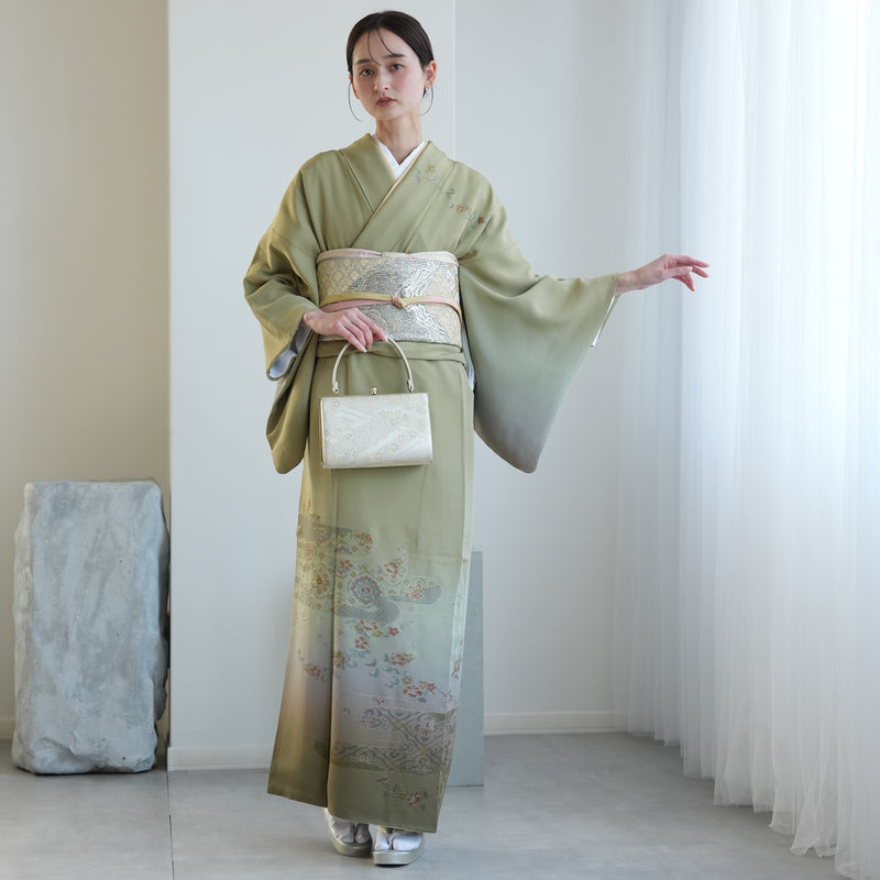 【レンタル】訪問着 着物セット きもの 小さめサイズ Sサイズ フォーマル 結婚式 卒業式 お茶会 食事会 七五三 お宮参り 往復送料無料（1040605700）