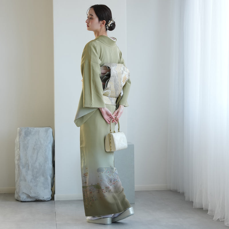 【レンタル】訪問着 着物セット きもの 小さめサイズ Sサイズ フォーマル 結婚式 卒業式 お茶会 食事会 七五三 お宮参り 往復送料無料（1040605700）