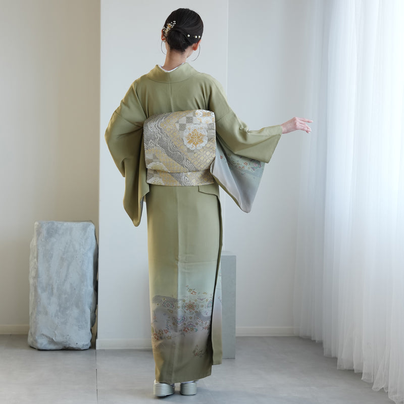 【レンタル】訪問着 着物セット きもの 小さめサイズ Sサイズ フォーマル 結婚式 卒業式 お茶会 食事会 七五三 お宮参り 往復送料無料（1040605700）