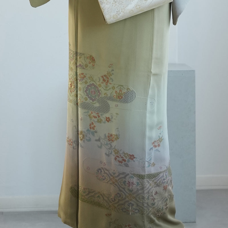 【レンタル】訪問着 着物セット きもの 小さめサイズ Sサイズ フォーマル 結婚式 卒業式 お茶会 食事会 七五三 お宮参り 往復送料無料（1040605700）