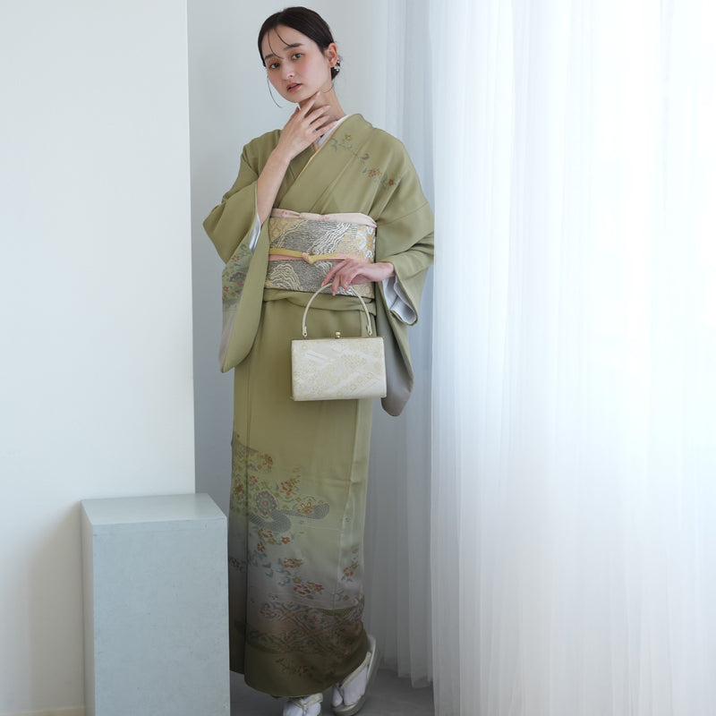 【レンタル】訪問着 着物セット きもの 小さめサイズ Sサイズ フォーマル 結婚式 卒業式 お茶会 食事会 七五三 お宮参り 往復送料無料（1040605700）